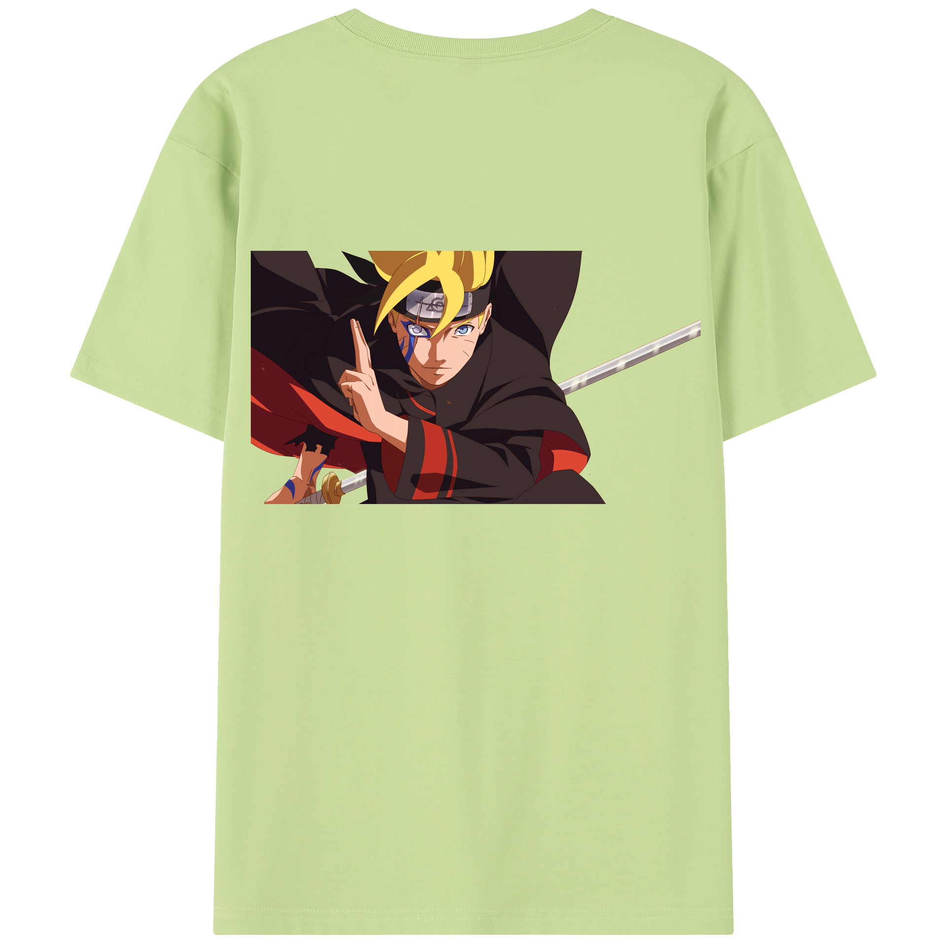 （画像用） NARUTO -ナルト- うずまき ボルト Uzumaki Boruto 綿100％半袖Tシャツ（背面プリント）